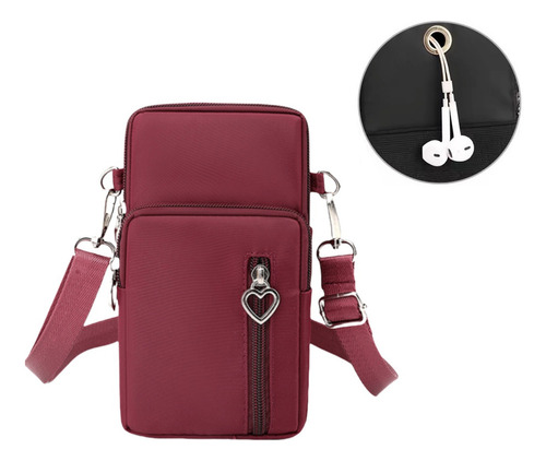 Ny Cartera Mujer Porta Celular Bolsa Ajustable Cierres