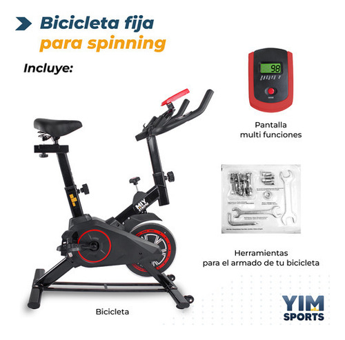 Bicicleta Fija Spinning Ajustable Resistencia Profesional Yim Sports Alta Calidad Multifuncional Pjsp-02