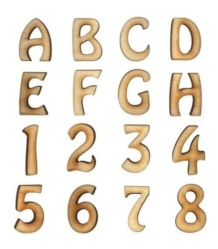 Letras Y Numeros Mdf Madera De 35 Cm X 9mm