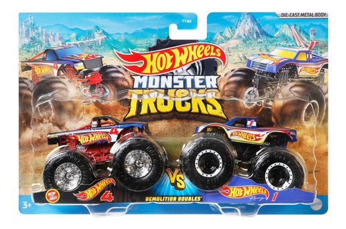   Hot Wheels Monster Trucks Hw 4 Vs. Hw Racing 1 