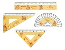 Comprar Kit Geometría -regla-escuedra-transportador Capybara Kawaii