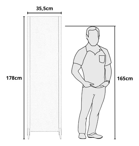 6 Divisória Slim Com Pés Reto Separador Ambiente Mdf Nc