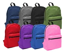 Comprar Mochila Escuela Liceo Color Liso 2 Cierres Grande 42 Cm