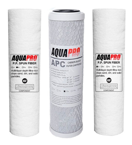 Kit De Filtros Aquapro 3 Etapas Para Osmosis Inversa