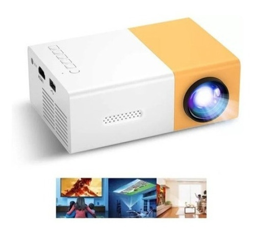 Mini Proyector Portátil Led Hd 1080p Para Cine En Casa Color Amarillo