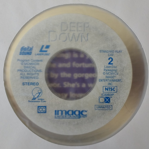 Deep Down (1994) Laserdisc Laser Disc Uncut Tanya Roberts (Usado)