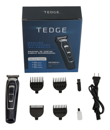 Imagen 4 de 4 de Cortadora de pelo Tedge HC945 negra y azul 110V