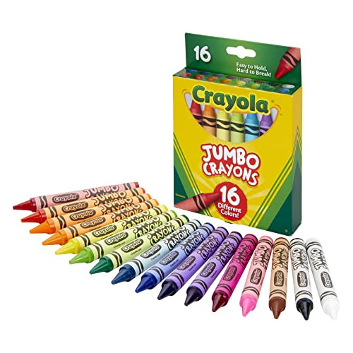Crayones Crayola Jumbo, Colores Surtidos, 16 Unidades 
