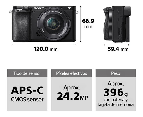 Cámara Aps-c A6100 Con Enfoque Automático Rápido