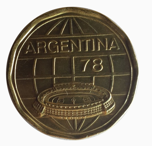Moneda Argentina 1977 100 Pesos Conmemorativa Mundial 78