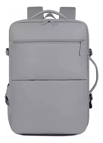 Mochila De Viaje Carry On Equipaje Cabina Avión Viral Amazon Gris Liso
