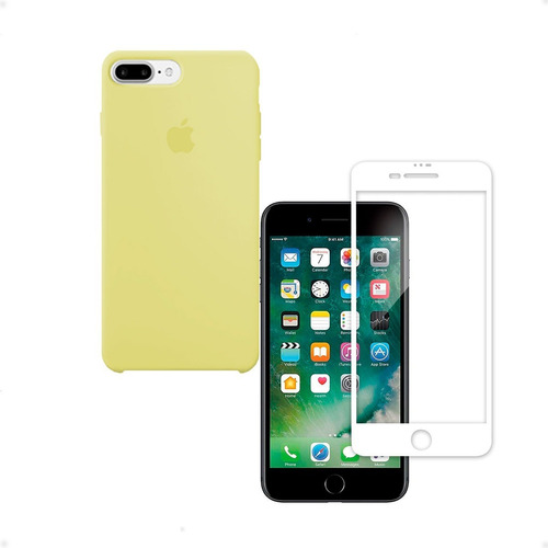 Funda Para iPhone Silicona 7 Plus 8 Plus + Vidrio Full Otec