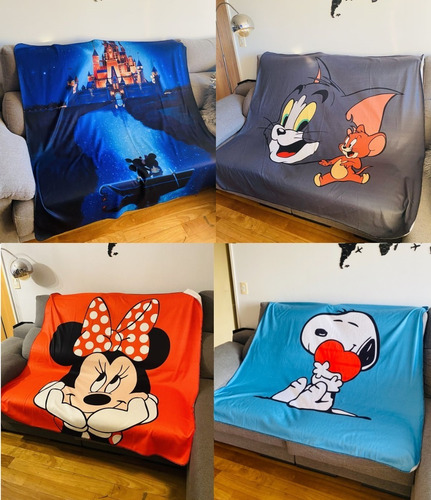 Imagen 4 de 10 de Mantas Tematicas / Mantones Animados - Stitch - Mickey - Mas