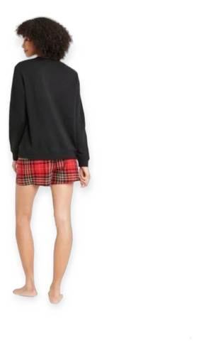 Set Pijama Short Franela Y Sudadera Polar Mujer Talla M - L