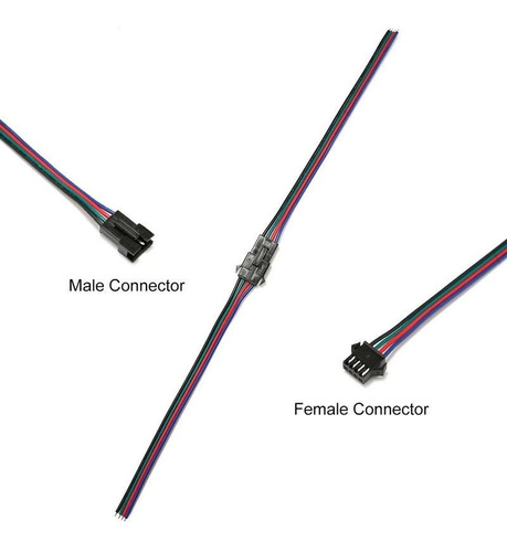 Imagem 2 de 6 de 20 Pares Conector Engate Rápido 4 Pinos 4 Fios Macho E Femea