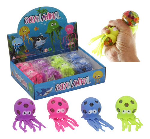 Pulpo Apretable Squishy Antiestrés Bolitas Gel Sensorial X12