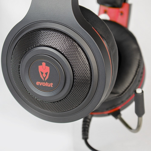 Imagem 5 de 5 de Headset Gamer Evolut Têmis Eg301 Preto E Vermel Com Luz Led