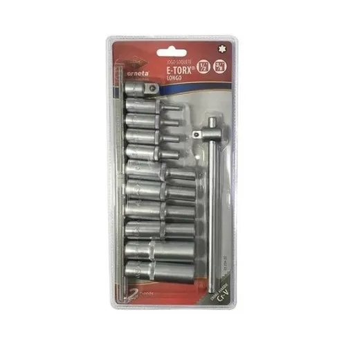 comprar Kit Jg Soquete Pito Longos E-torx Femea 12 Pcs 1\u002F2 X 3\u002F8 