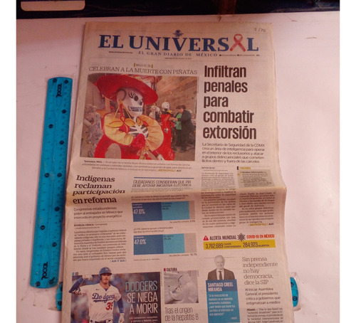 Periodico El Universal No 37956 Miercoles 20 De Octubre 2021 (Usado)
