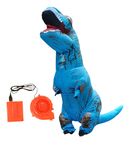 Disfraz De Dinosaurio Inflable, Disfraz Con Adultos Azul