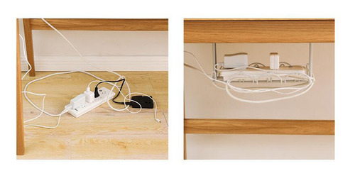 Imagen 11 de 12 de Debajo Del Escritorio Cable Organizador De Gestión Blanco