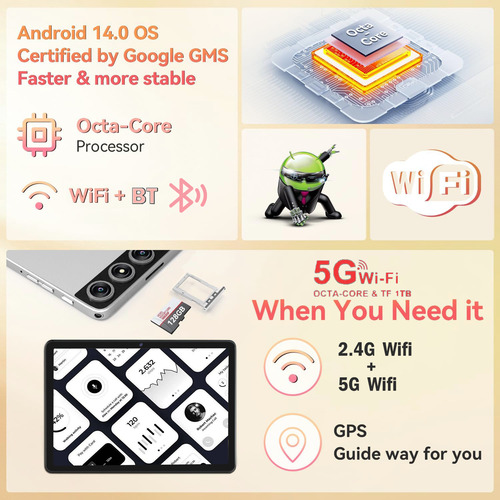 Tablets Economicas 10 Pulgada 22+128gb Ips 5gwifi Android 14