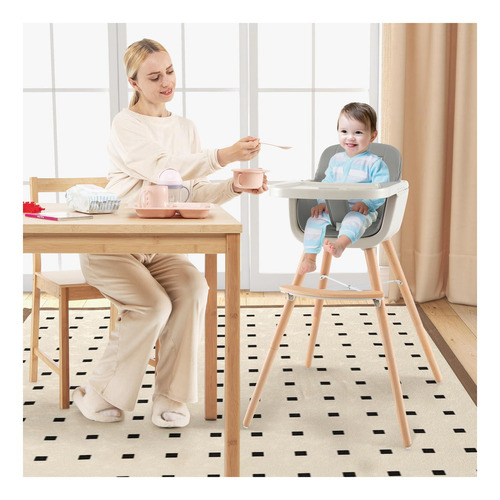 Silla Alta Glacer, Sillas Altas De Madera Convertibles 3 En