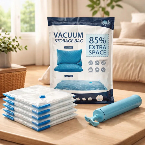 Saco a Vácuo Organizador Kit Com 10 unidades 50cmx60cm Com Bomba Para Sugar Viagem Embalagem Bagagens Mala Roupa Casaco Organizadores Otimização De Espaço E Diminuir Volume