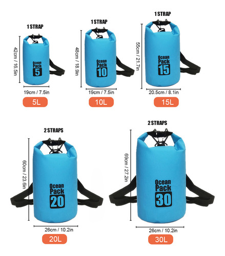 Bolsa Seca De Pvc Con Correas Para Hacer Rafting Y Acampar