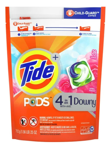 Tide Pods Downy 4en1 X 26pods - L a $49900