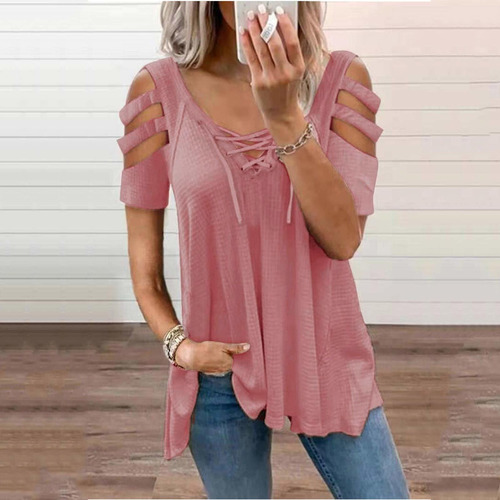Shirt For Dama Neck Daily Color Tops Blouse Set Of Long