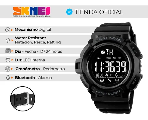 Reloj Hombre Skmei 1245 Bluetooth Pedometro Alarma Digital