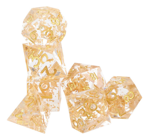 G Juego De Dados De Juego De Mesa, 7 Piezas, De Resina,