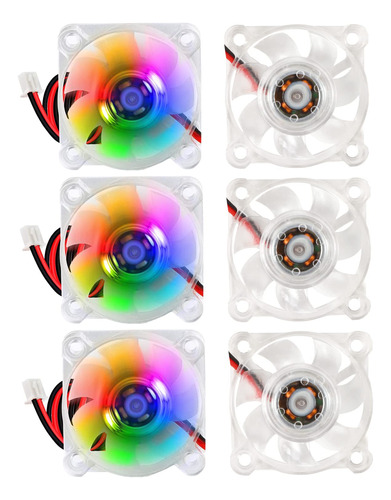 Alinan 6pcs 4010 12v Color Led Mini Brushless Cooling Fan Tr