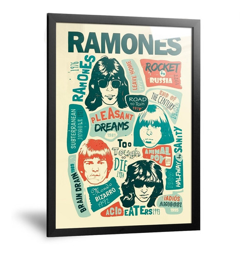 Cuadros Ramones Poster Punk Rock Enmarcado Medida 20x30cm