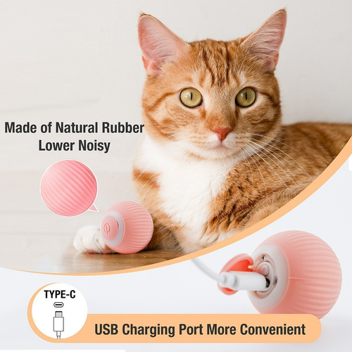 Imagen 5 de 6 de Pelota De Juguete De Gato Eléctrico Interactivo Para Gatito
