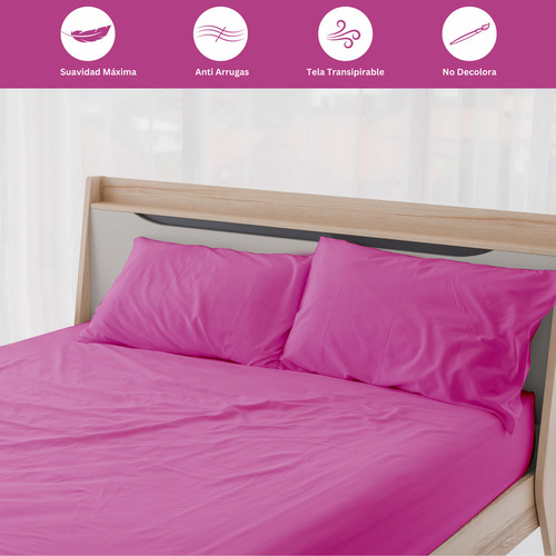 Juego de sábanas Ultrasoft Microfibra Matrimonial color rosa