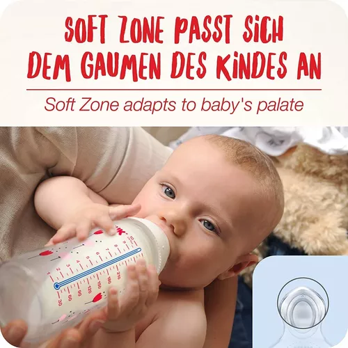 NUK First Choice+ Biberón de 300 ml con tetina de silicona, para bebés de  6-18 meses, válvula anticólicos, libre de bisfenol A y con indicador de