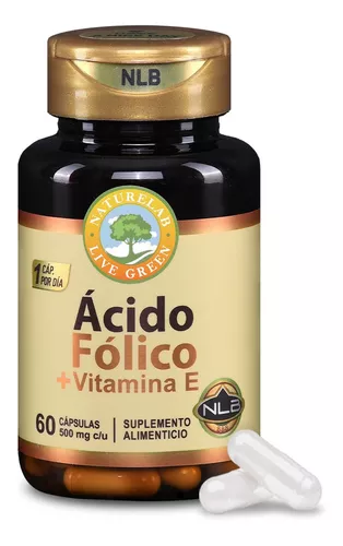 Ácido Fólico + Vitamina E - 60 Cápsulas - Naturelab Sabor Sin sabor