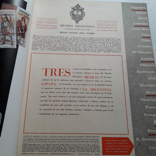 Revista Mundo Hispanico N° 2 03/1948 Cine Argentino - Klm (Usado)
