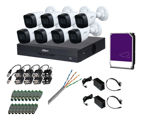 Kit Dvr 8ch 5mp + 8 Cam 5mp Micrófono, Cable, Accesorio, 1tb