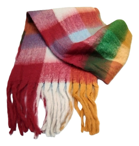 Pashmina Bufandon De Mujer Lana Nube 240 X 40 Cm Con Flecos
