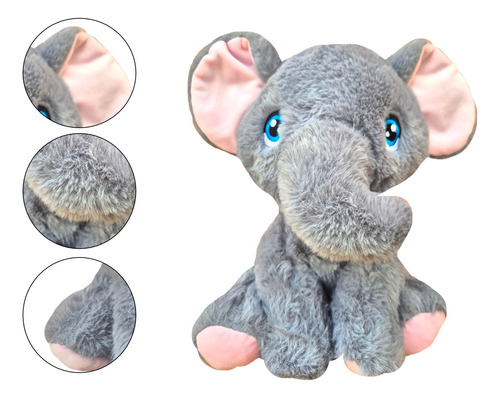 6 Peluches De Animales Selva Jirafa Elefante Mono Colección Animales