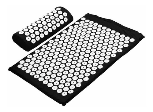 Set Acupuntura Mats + Cojín Acupresión 68x42cms Color Negro