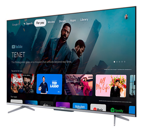 Televisor LED inteligente Google P725 Tcl de 75 pulgadas y 4k UHD