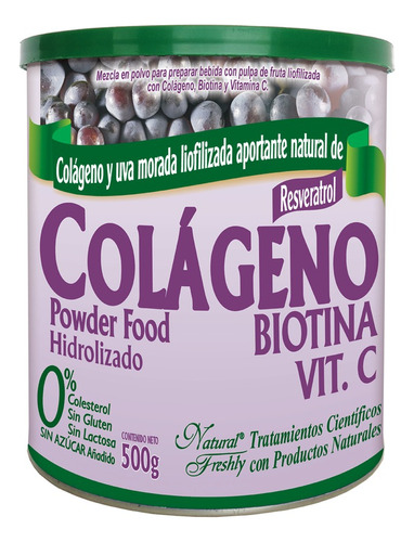 Colageno Hidrolizado Con Resveratrol Biotina 500 Gr