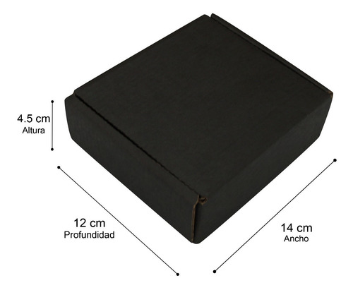 50 Mailbox 14x12x4.5 Cm. Caja De Envíos Color Negro