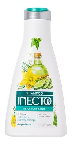 Shampoo Inecto Detox Con Pepino Y Moringa 400 Ml