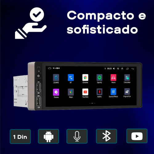 Kit Multimidia Android 1 Din Toyota Etios 13 15 17 18 19 20