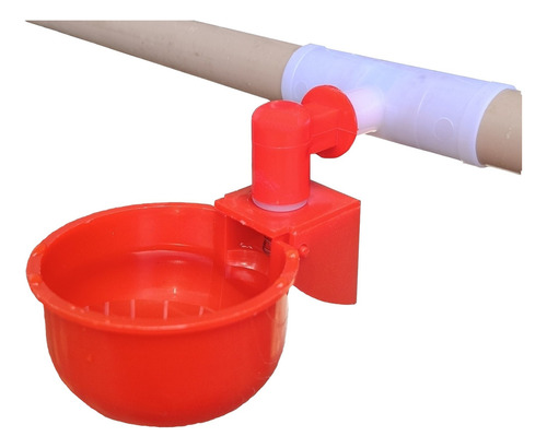 Bebedouro Automático Copinho Para Aves + Te Adapta 30 Uni Cor Vermelho